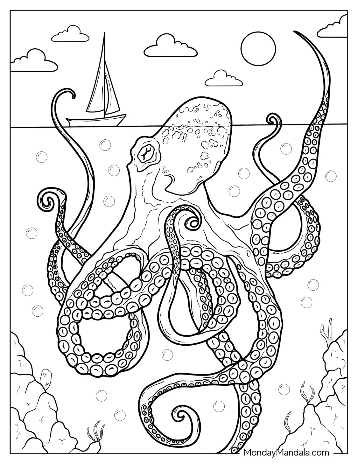 199+ Octopus Coloring Pages FREE Printable 73