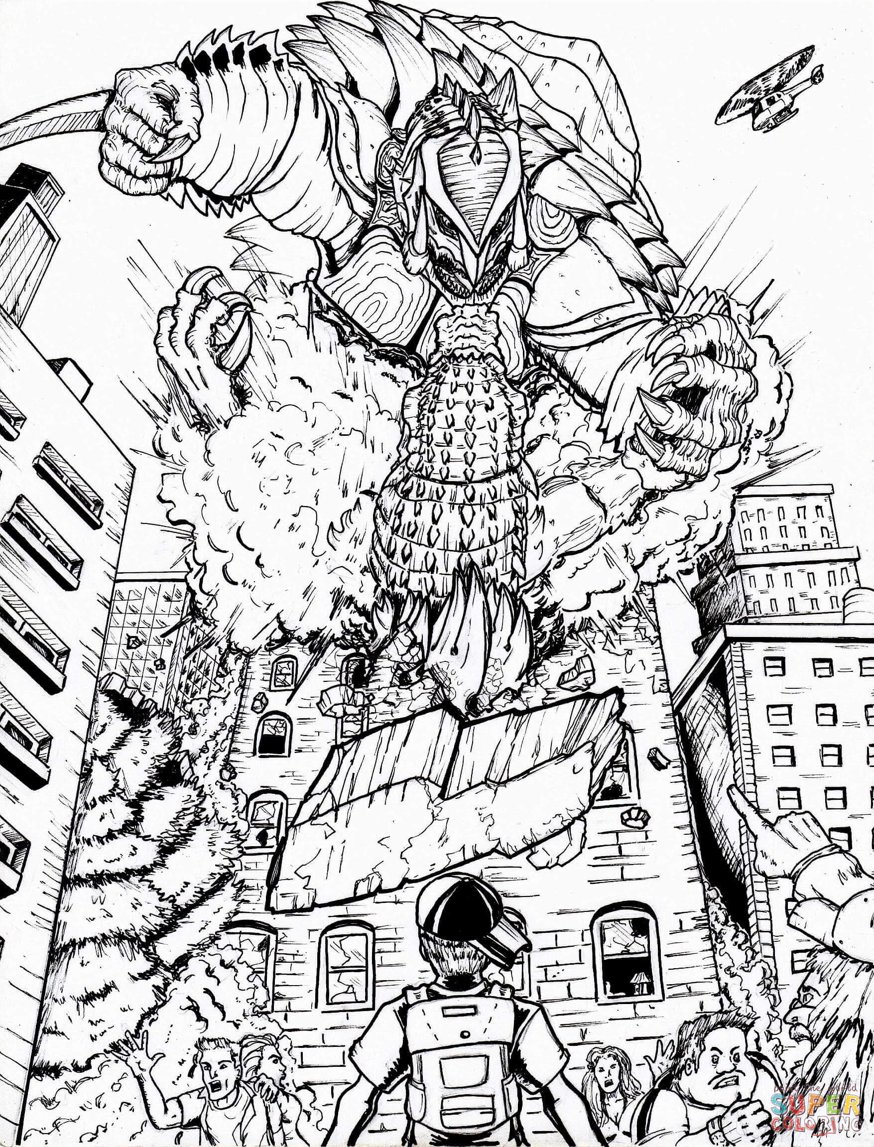 200+ Godzilla Coloring Pages 16