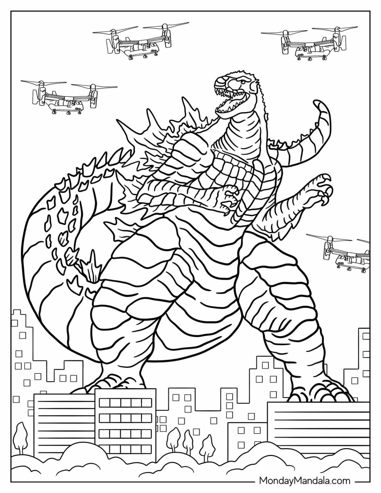 200+ Godzilla Coloring Pages 98