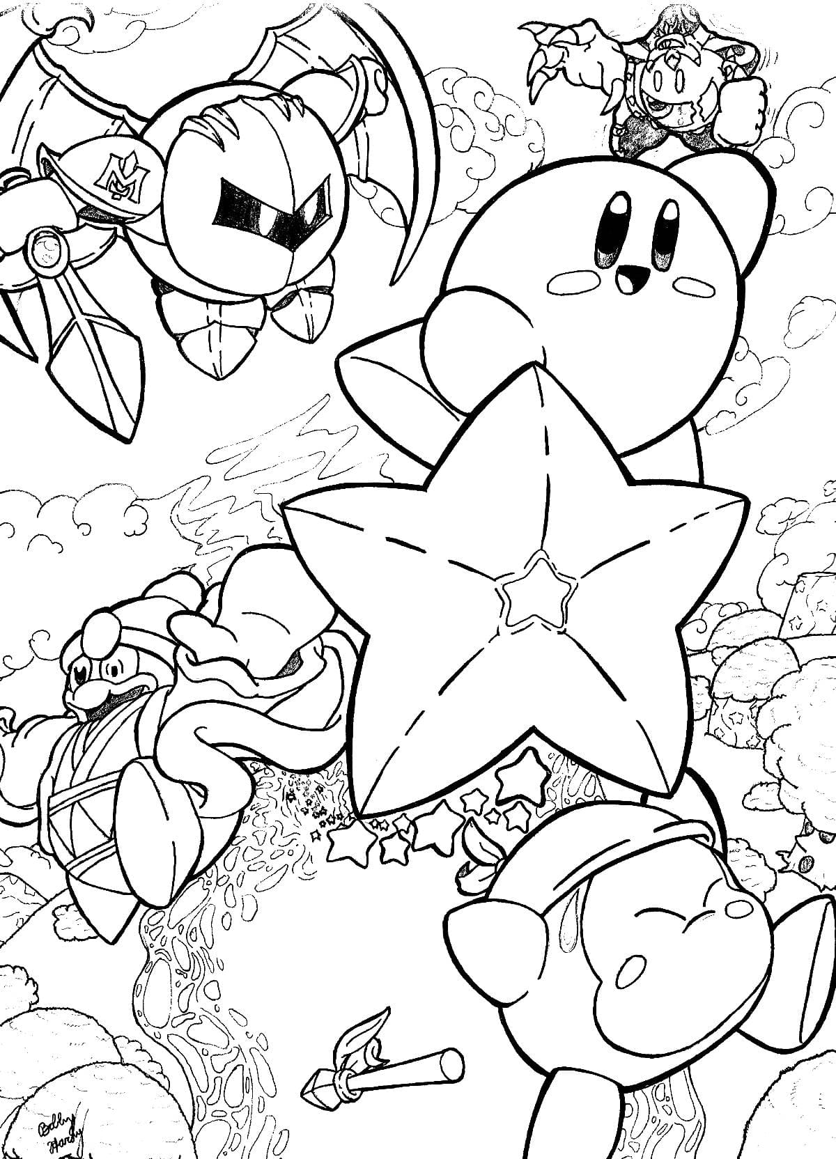 50+ Kirby Coloring Pages: Cute and Pink 14