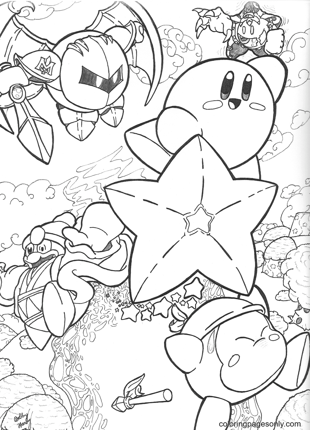 50+ Kirby Coloring Pages: Cute and Pink 26