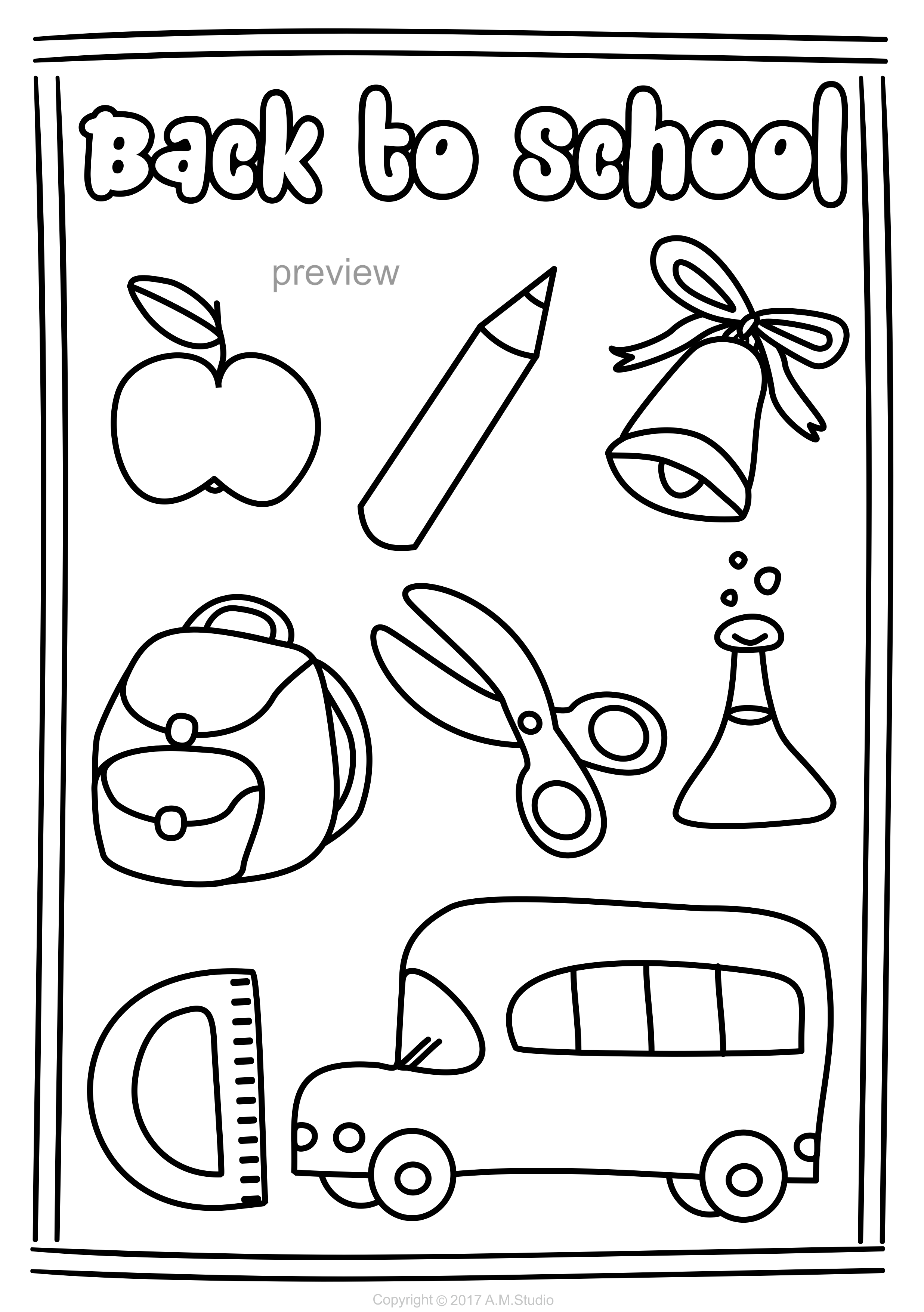 90+ Back to School Coloring Pages 64