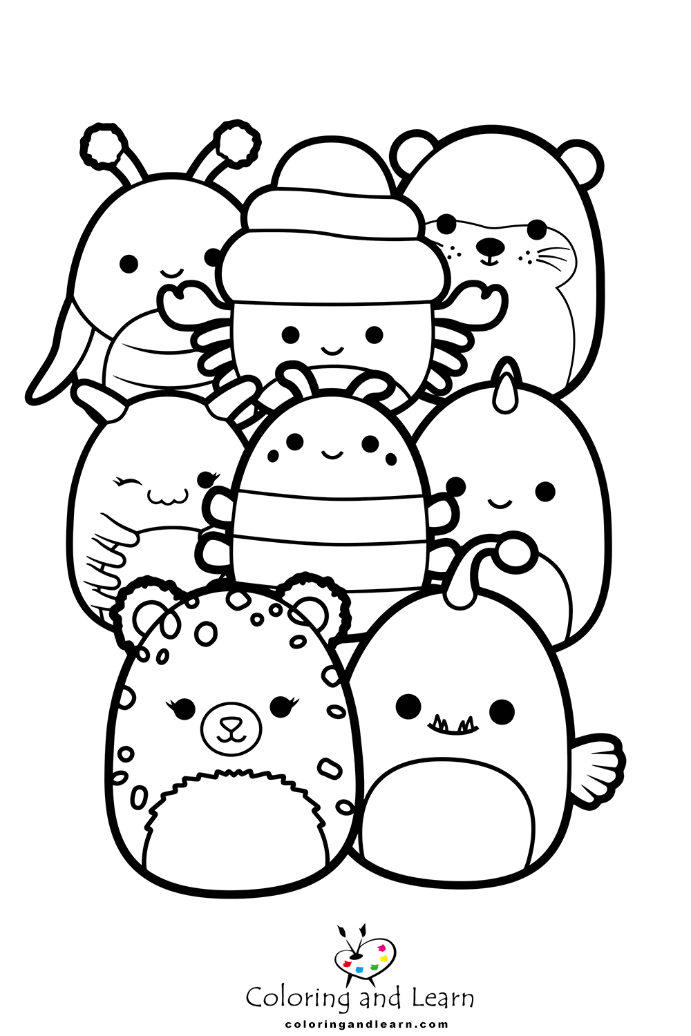 100 Squishmallows Coloring Pages FREE Printable 1