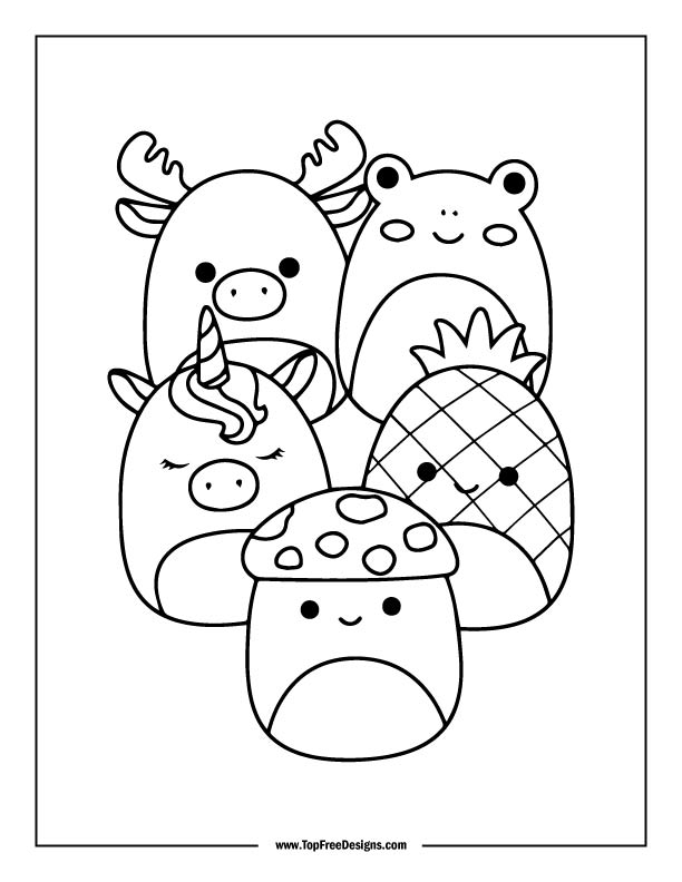 100 Squishmallows Coloring Pages FREE Printable 100