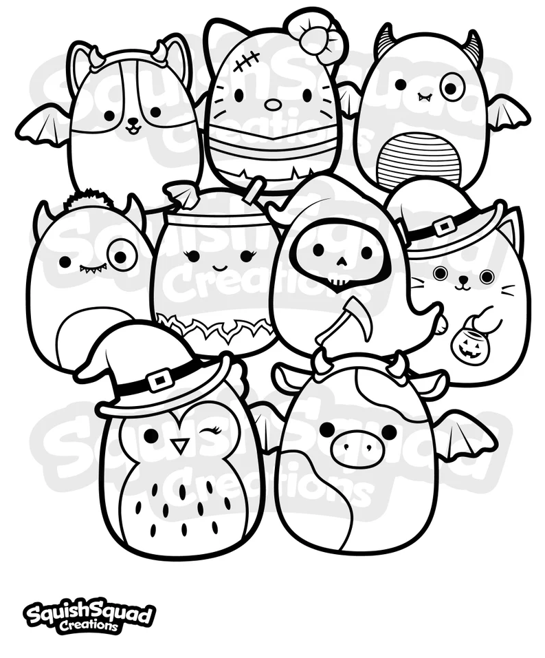 100 Squishmallows Coloring Pages FREE Printable 4