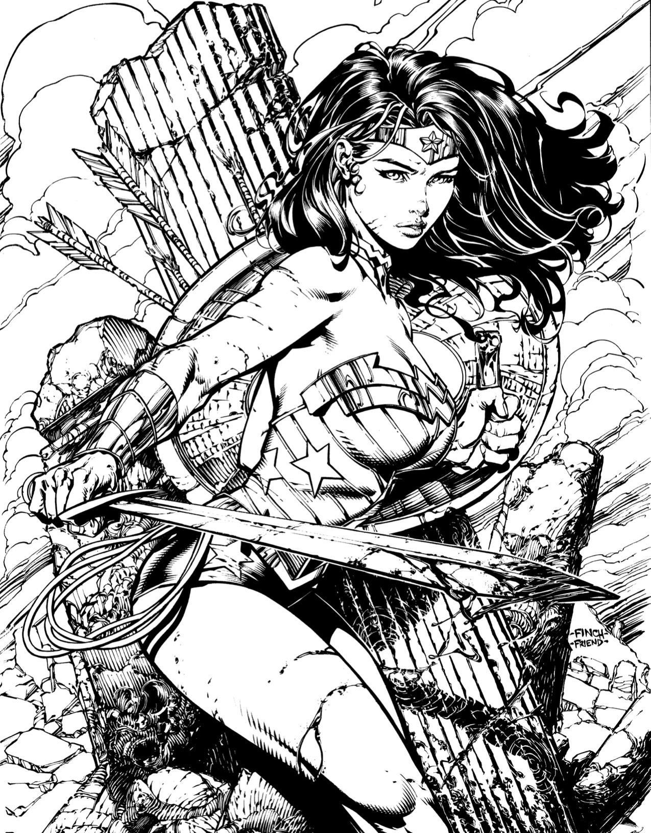 110+ Wonder Woman Coloring Pages for DC Fans 43