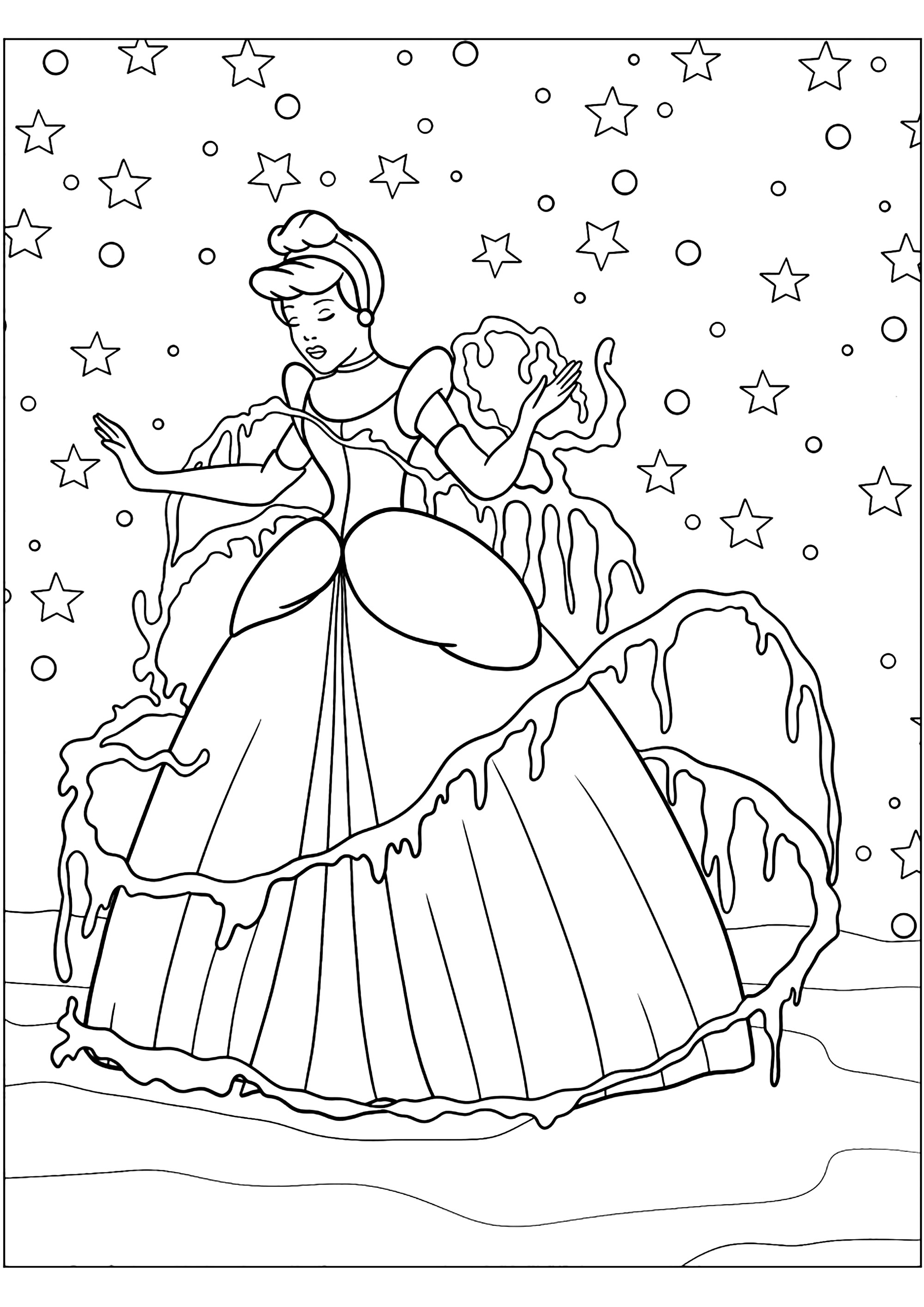 128 Cinderella Coloring Pages Printable 1