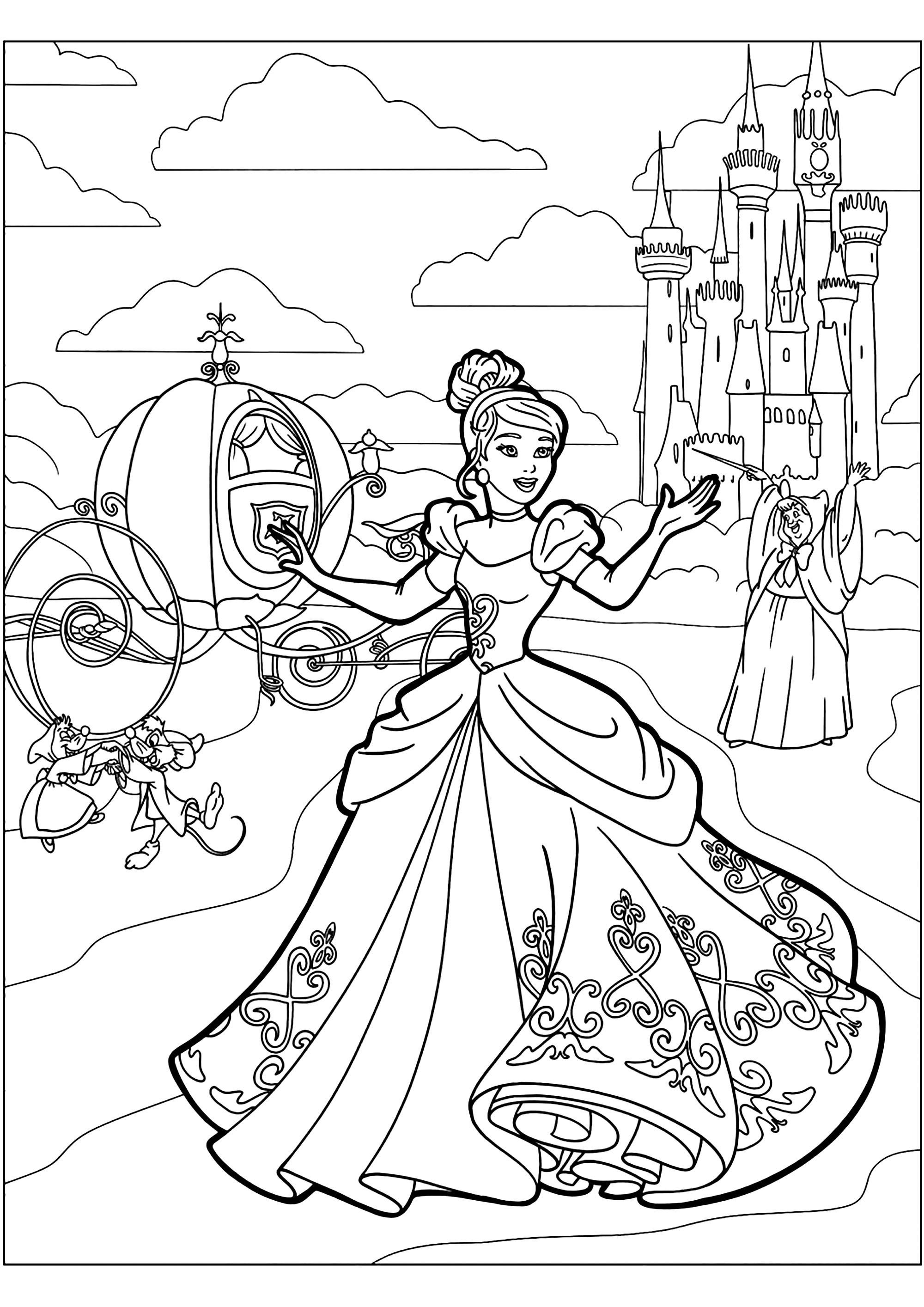 128 Cinderella Coloring Pages Printable 33