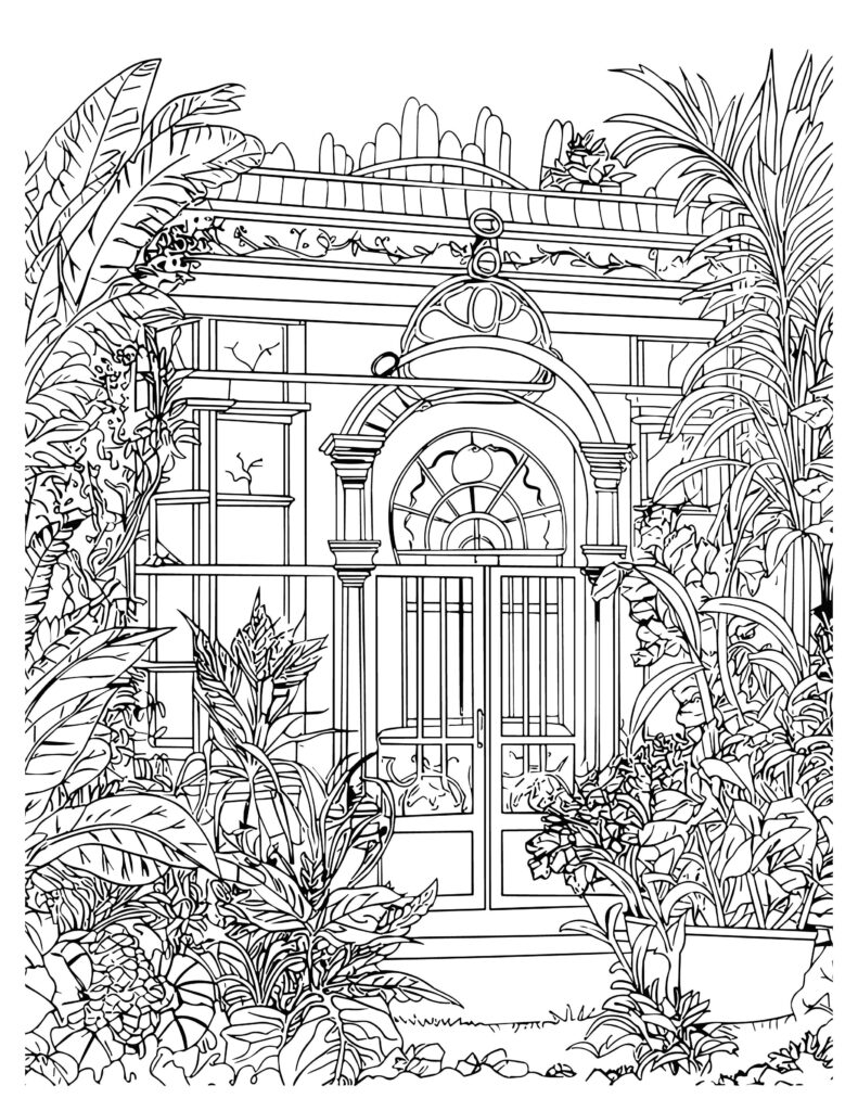 128+ Greenhouse Coloring Pages Printable 12