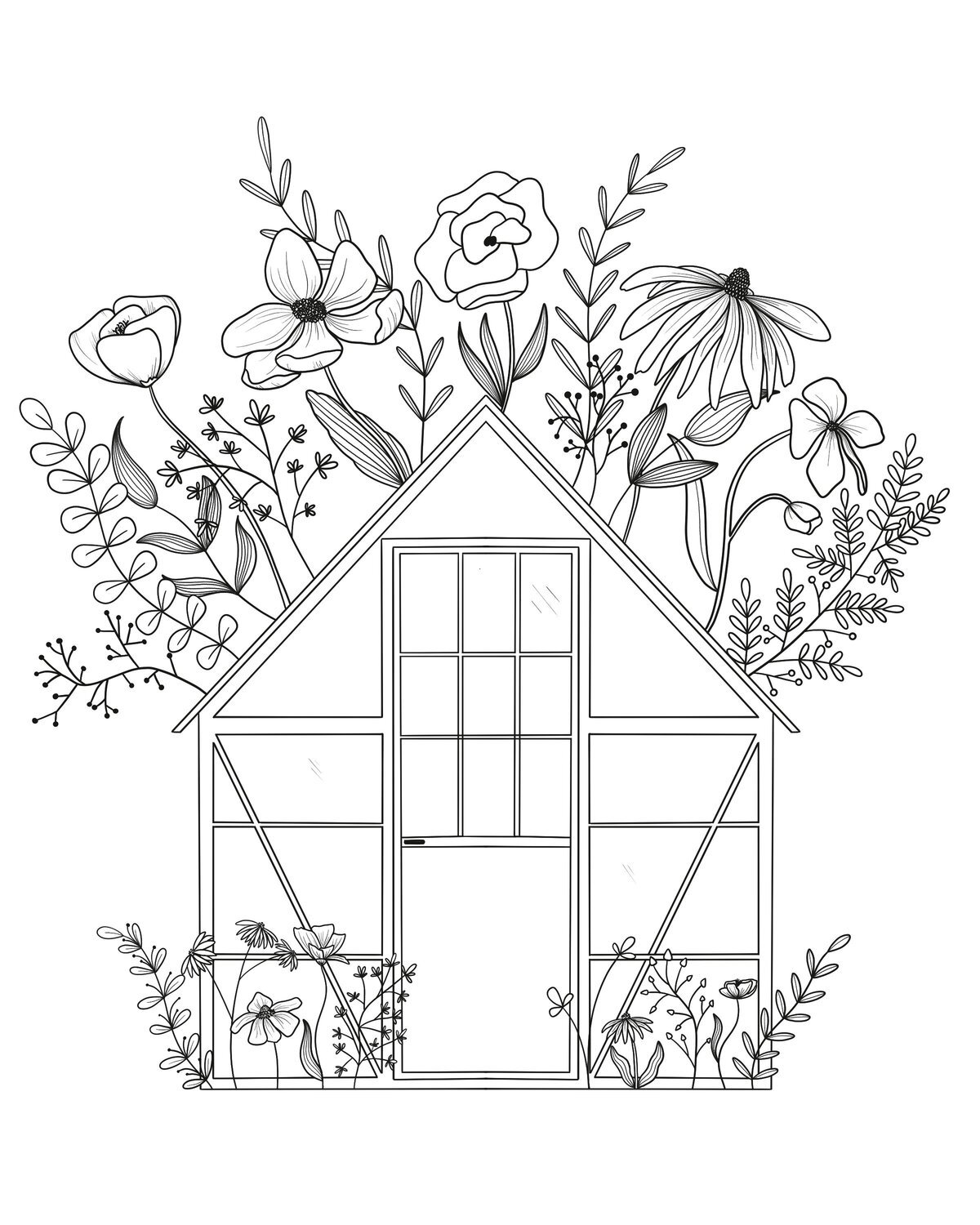 128+ Greenhouse Coloring Pages Printable 63