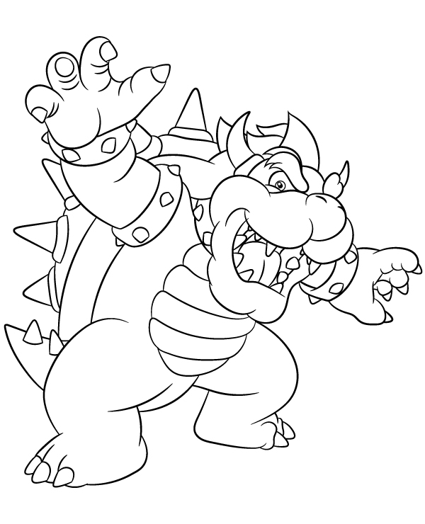 130+ Bowser Color Page Printable 1