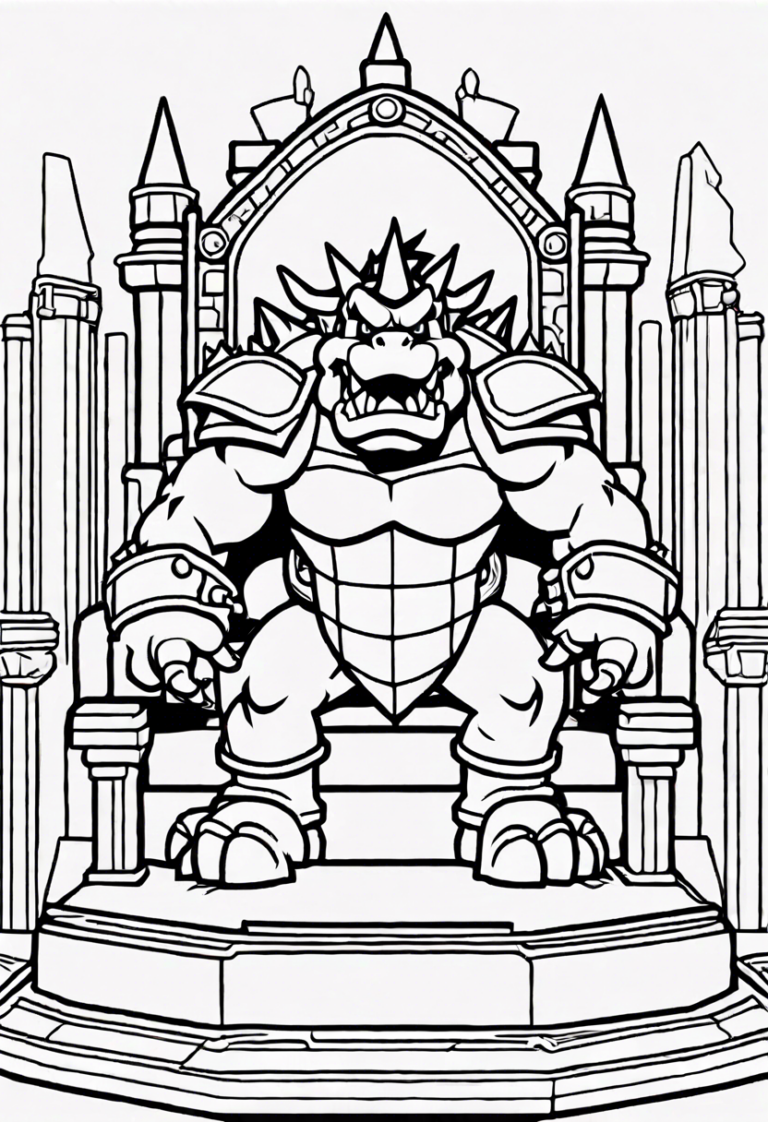 130+ Bowser Color Page Printable 4