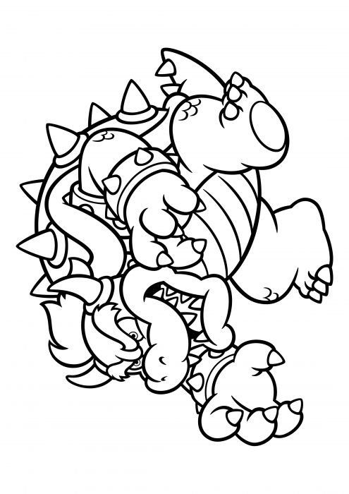 130+ Bowser Color Page Printable 48