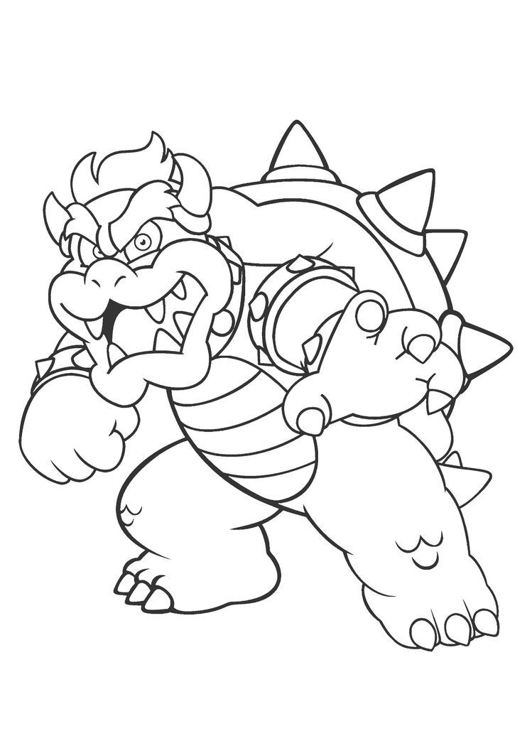 130+ Bowser Color Page Printable 5