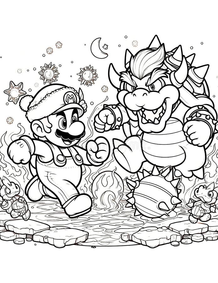 130+ Bowser Color Page Printable 53