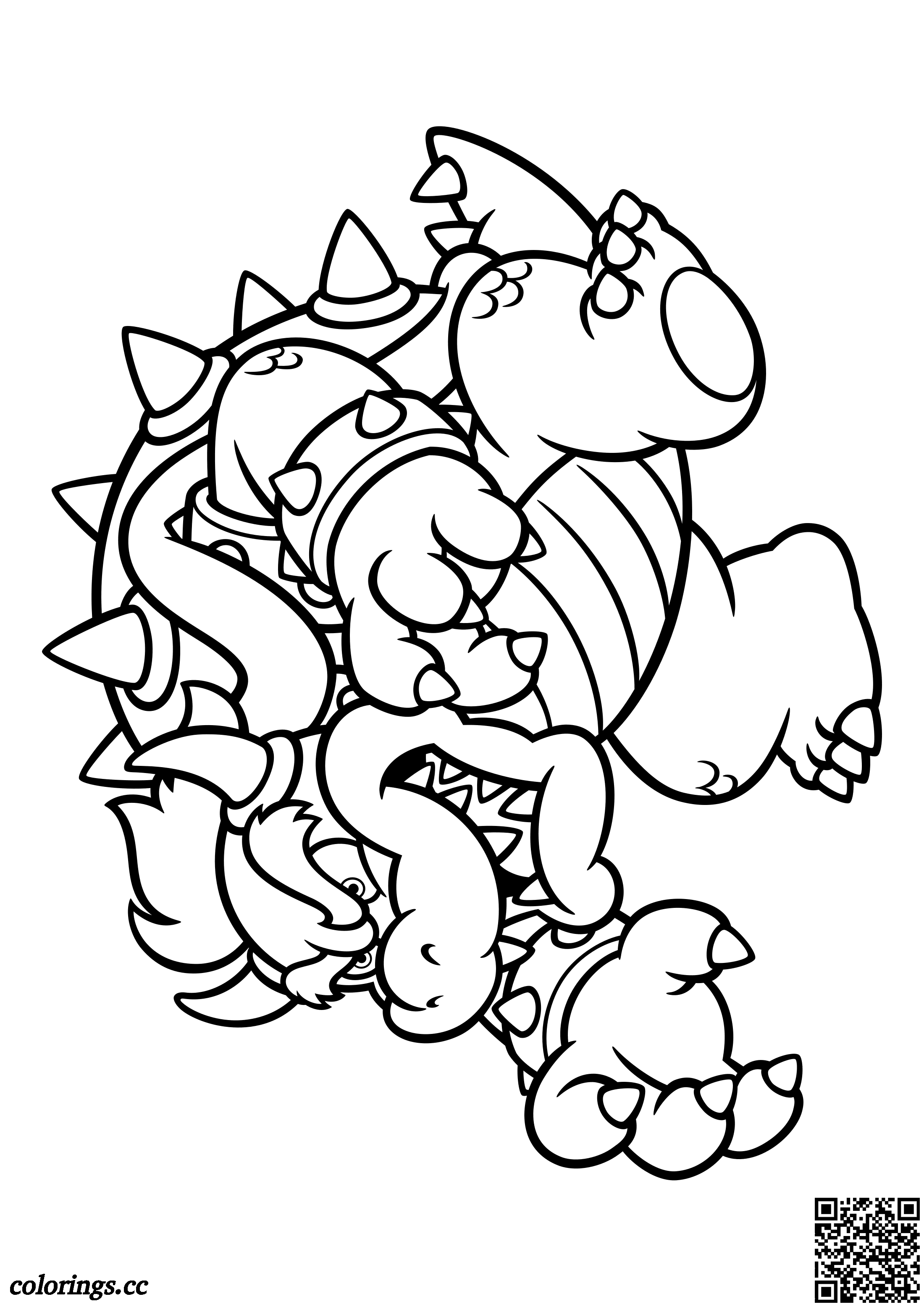 130+ Bowser Color Page Printable 60