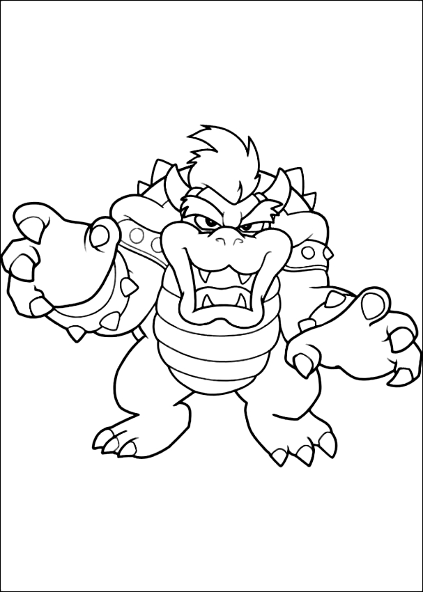 130+ Bowser Color Page Printable 61