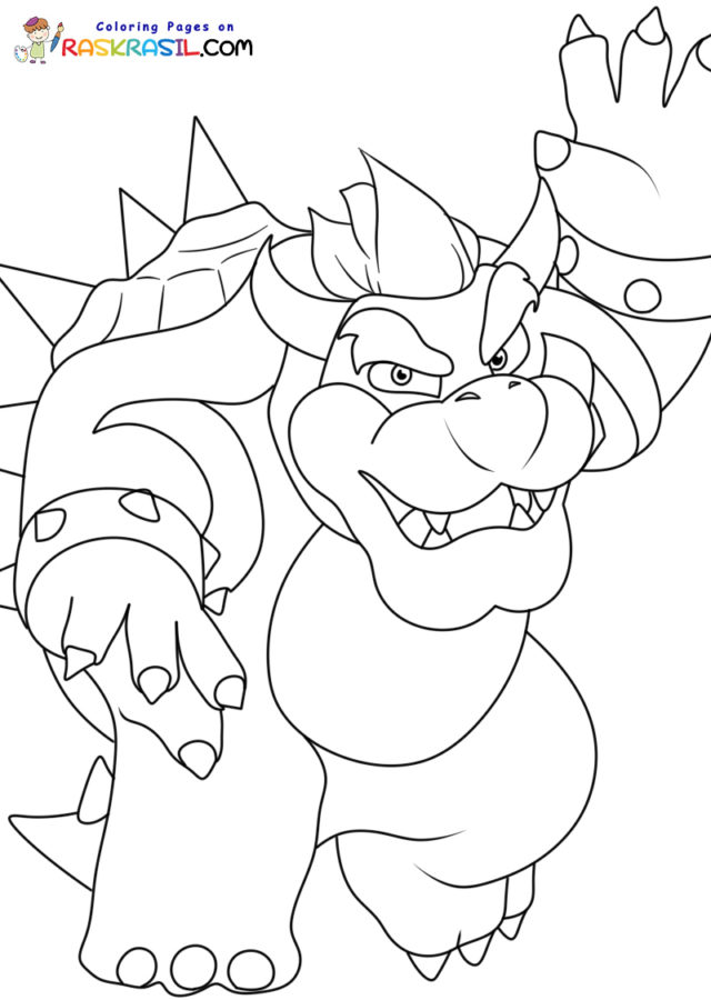 130+ Bowser Color Page Printable 96