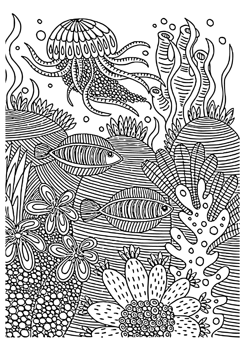 150+ Jellyfish Coloring Page Designs: Underwater Adventure 114