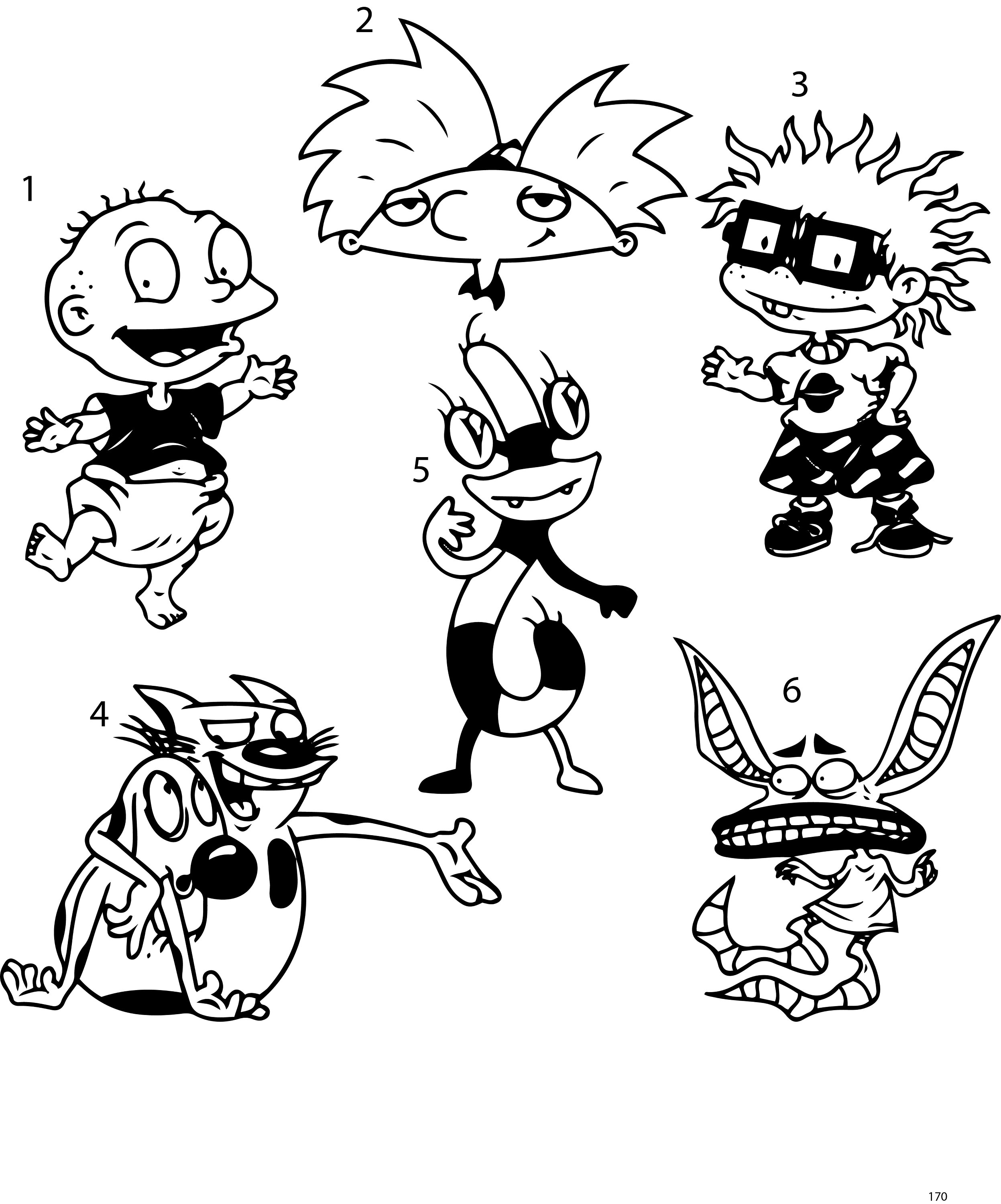 170+ Collage 90's Cartoon Coloring Pages Printable 32