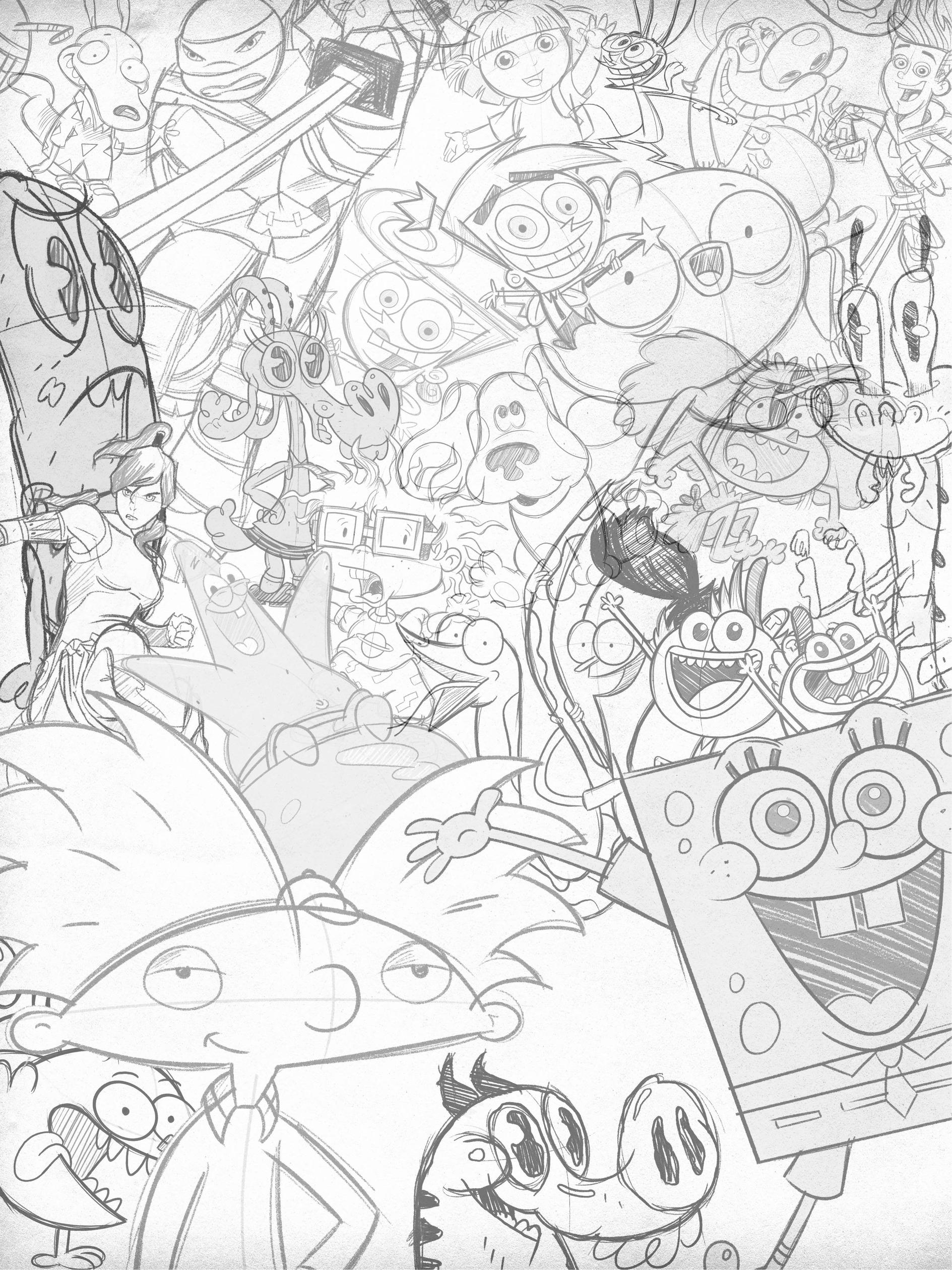 170+ Collage 90's Cartoon Coloring Pages Printable 77