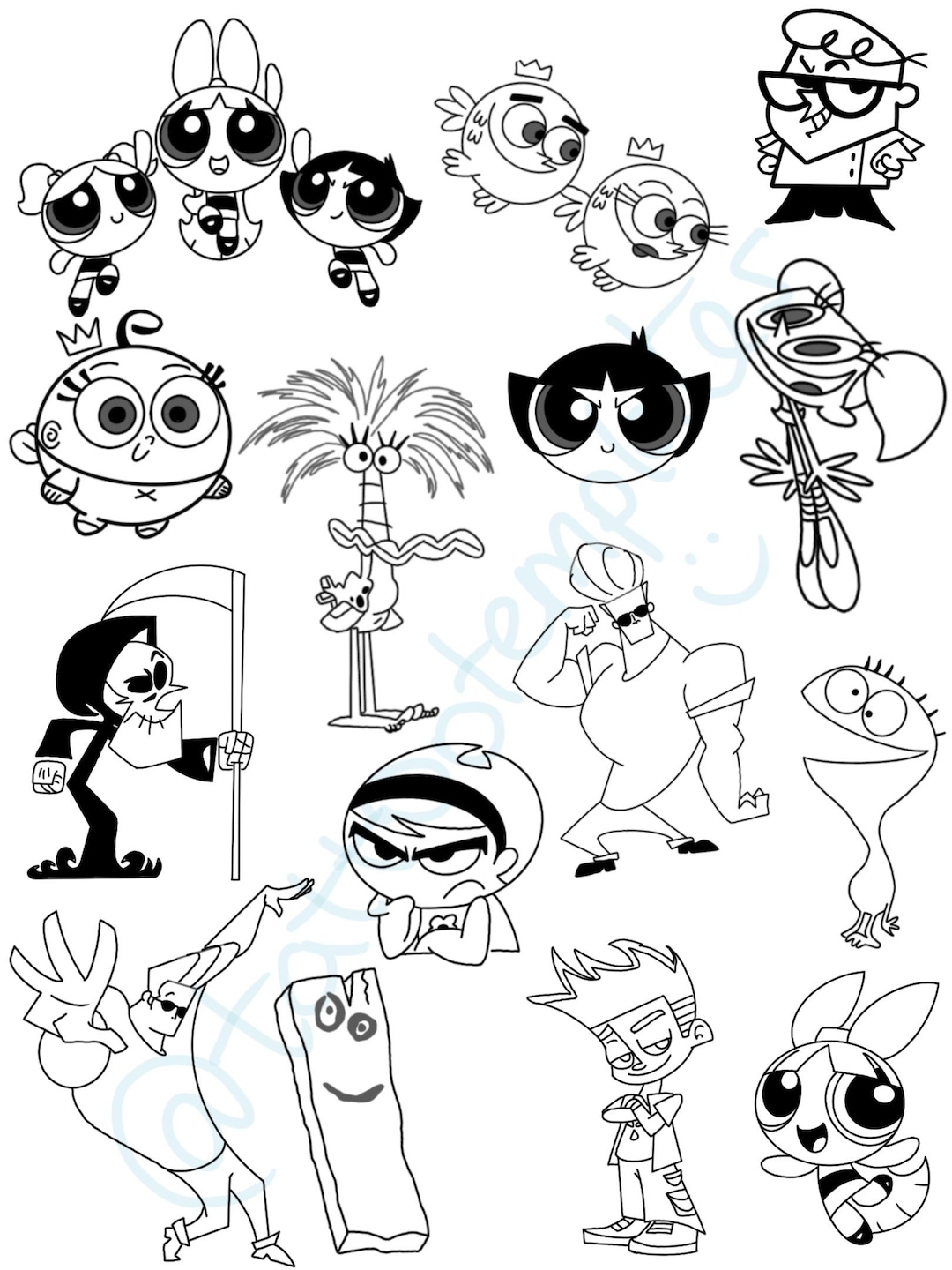 170+ Collage 90's Cartoon Coloring Pages Printable 96