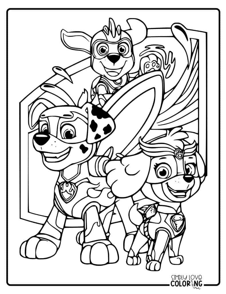 171 Mighty Pups Movie Coloring Pages Printable 94