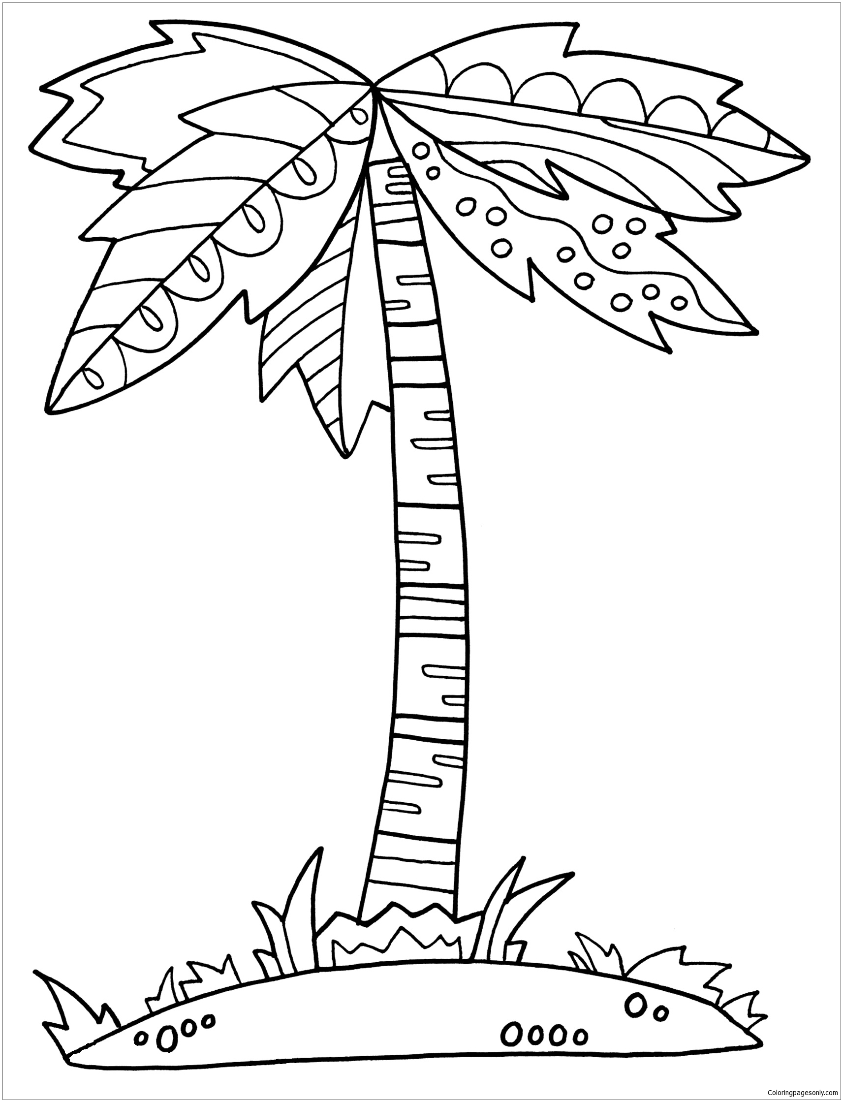 98 Palm Tree Coloring Pages Free Printable 10