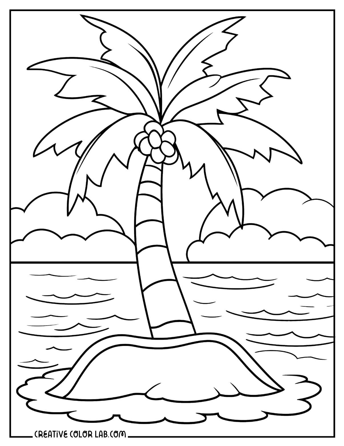 98 Palm Tree Coloring Pages Free Printable 8