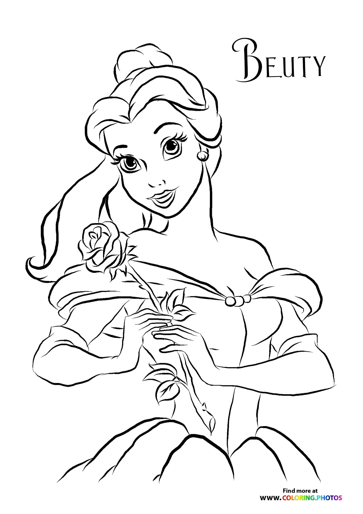 100 Free Belle Coloring Pages for Kids Printable 19