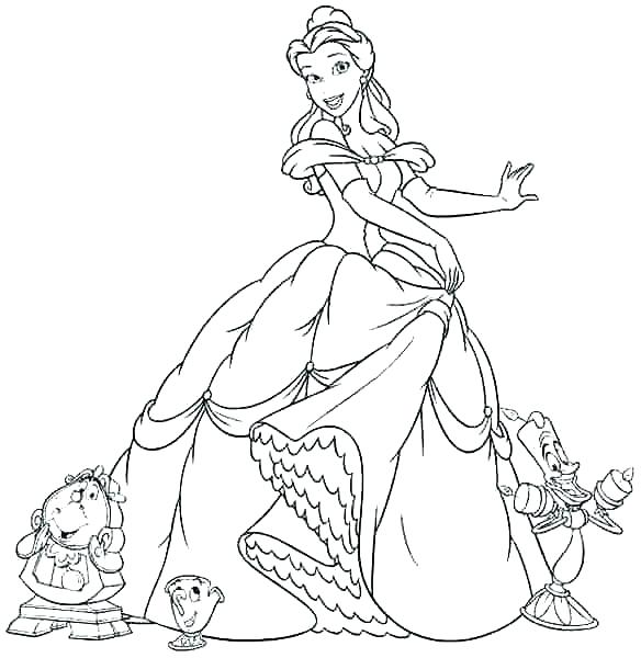 100 Free Belle Coloring Pages for Kids Printable 4