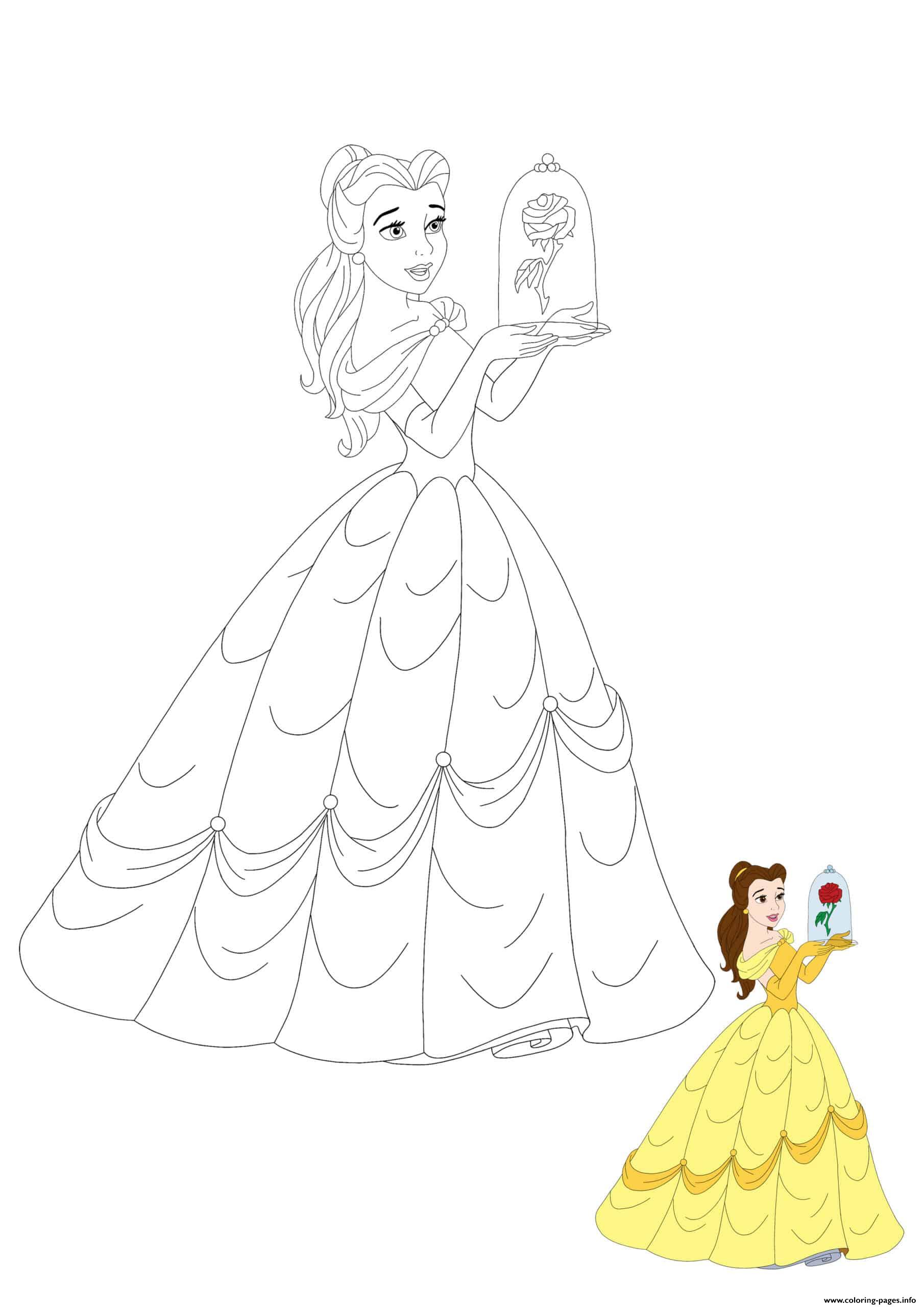 100 Free Belle Coloring Pages for Kids Printable 5