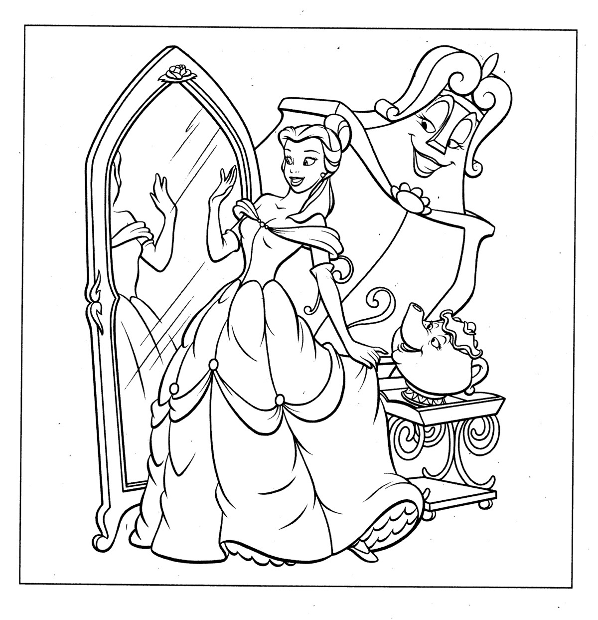 100 Free Belle Coloring Pages for Kids Printable 58