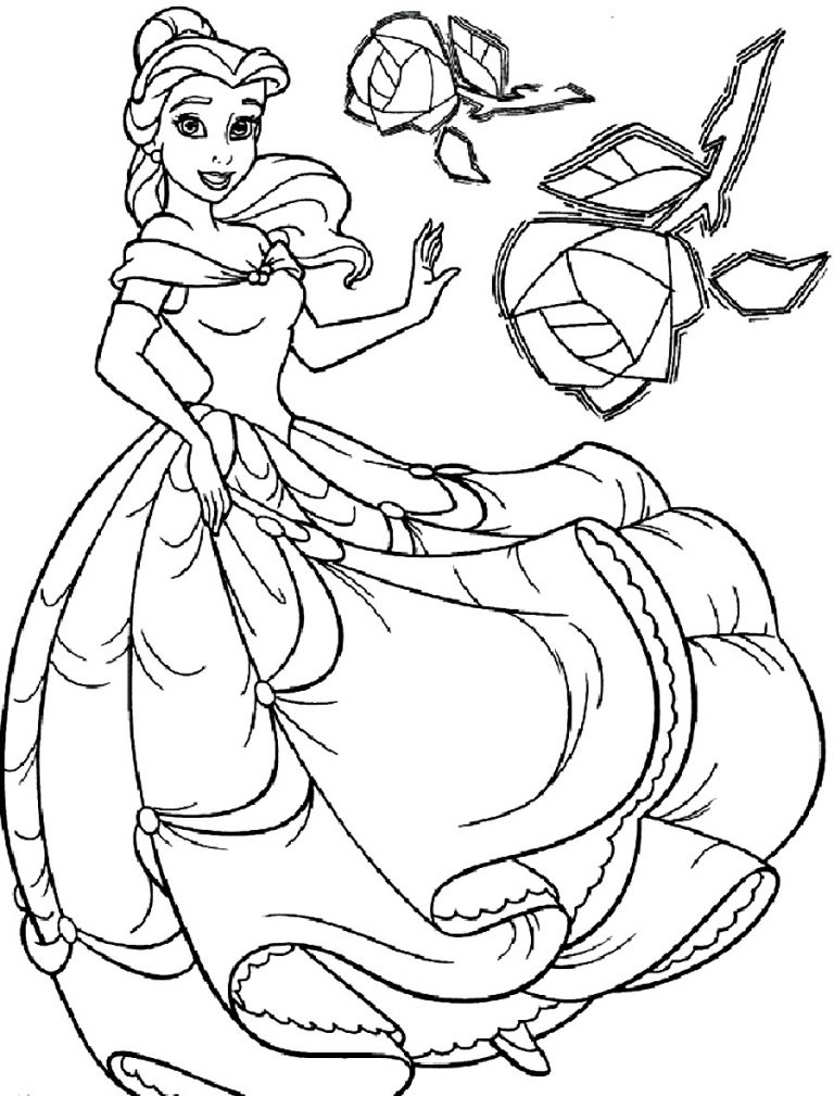 100 Free Belle Coloring Pages for Kids Printable 82