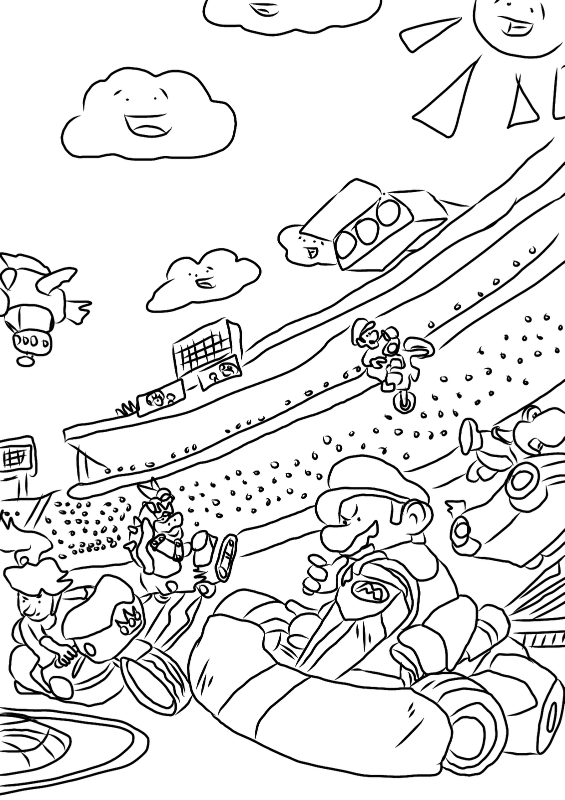 109 Mario Kart Coloring Pages Printable 4