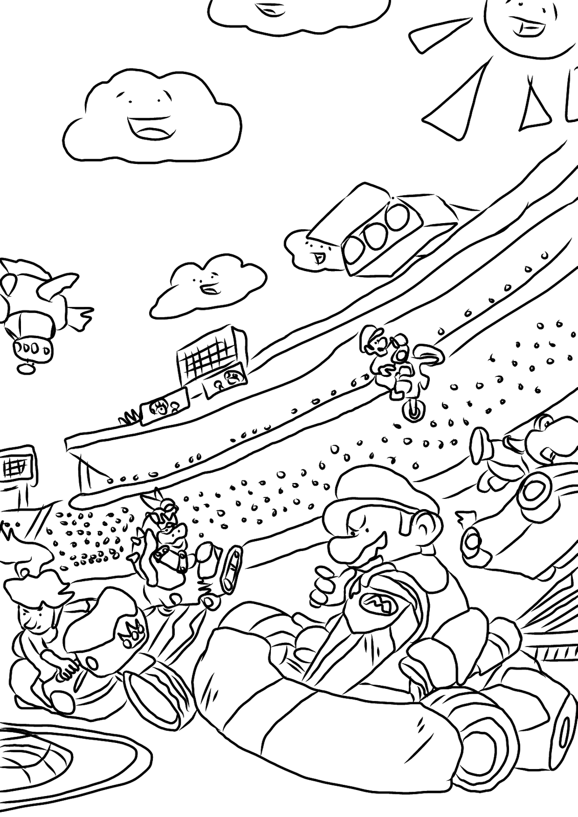 109 Mario Kart Coloring Pages Printable 72