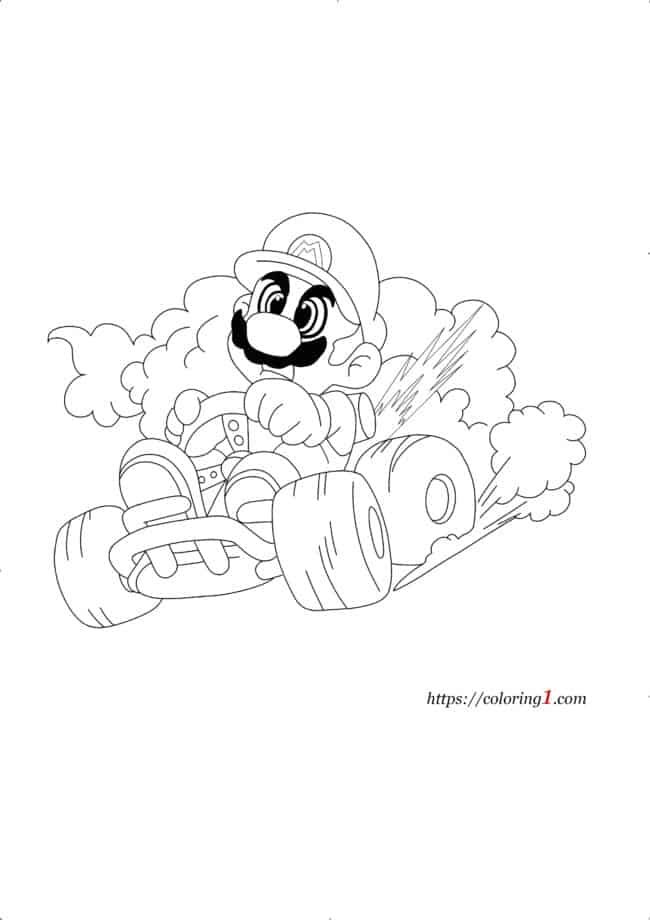 109 Mario Kart Coloring Pages Printable 74