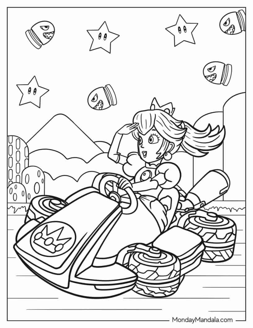 109 Mario Kart Coloring Pages Printable 75