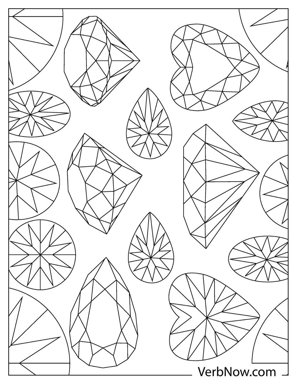 109 Sparkling Diamond Coloring Pages Printable 100