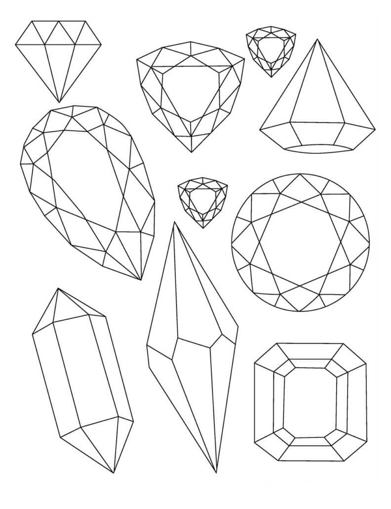 109 Sparkling Diamond Coloring Pages Printable 101