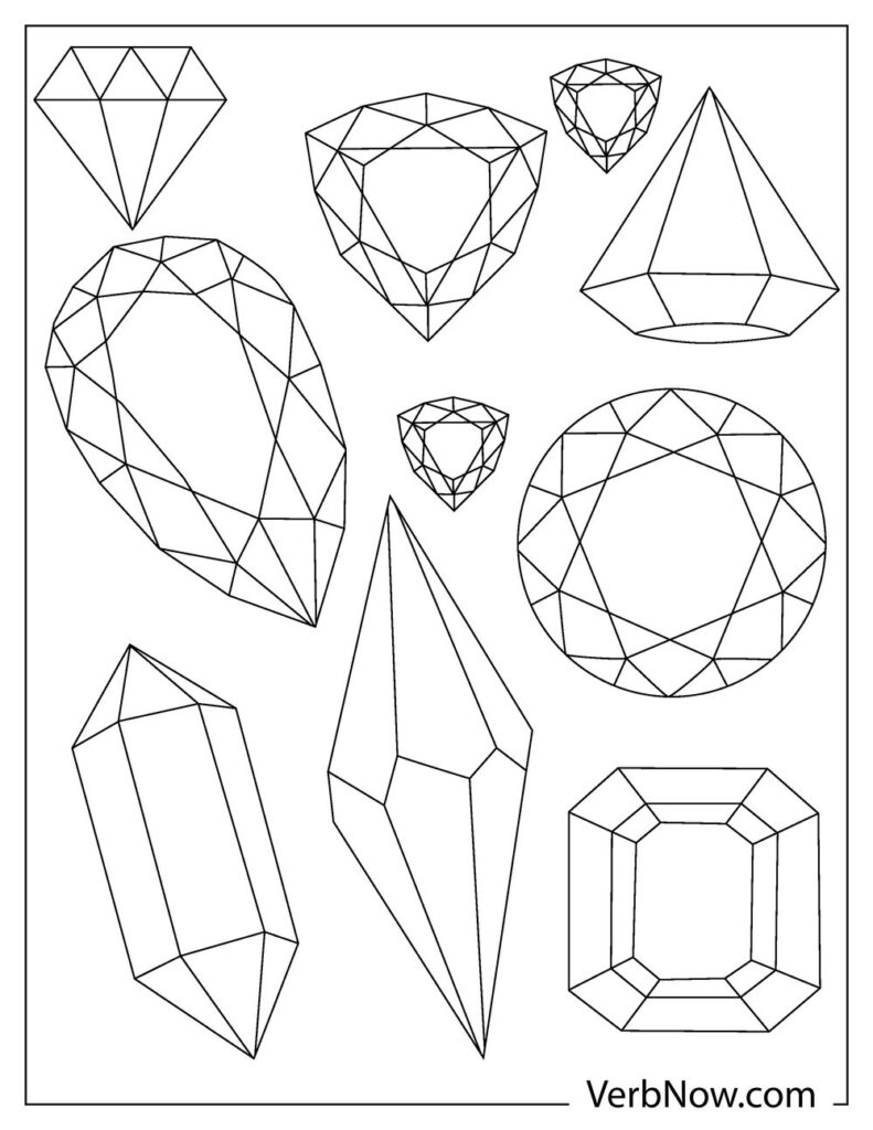 109 Sparkling Diamond Coloring Pages Printable 16