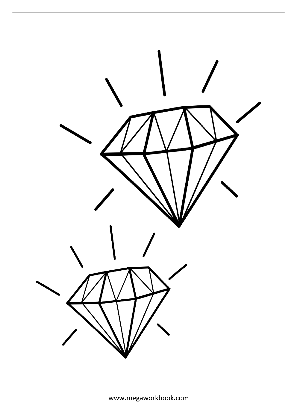 109 Sparkling Diamond Coloring Pages Printable 2