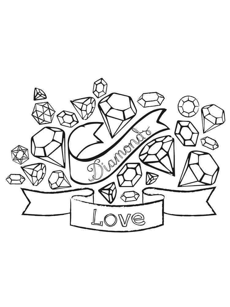 109 Sparkling Diamond Coloring Pages Printable 22