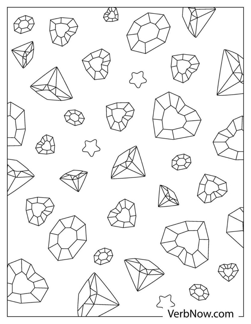 109 Sparkling Diamond Coloring Pages Printable 24