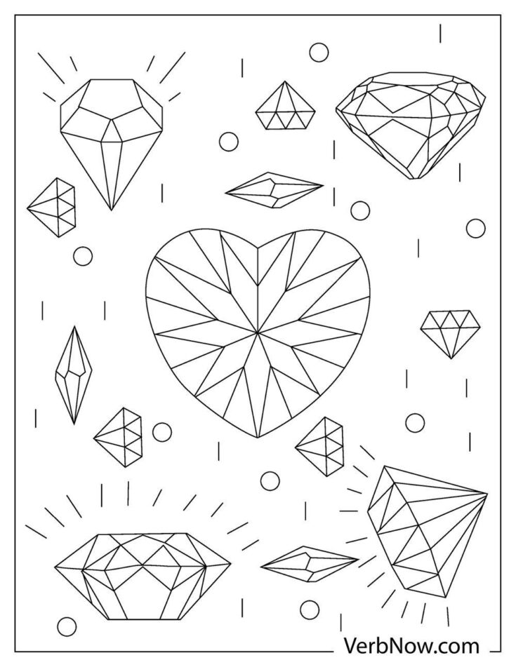 109 Sparkling Diamond Coloring Pages Printable 30