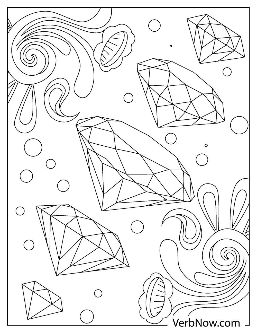 109 Sparkling Diamond Coloring Pages Printable 39