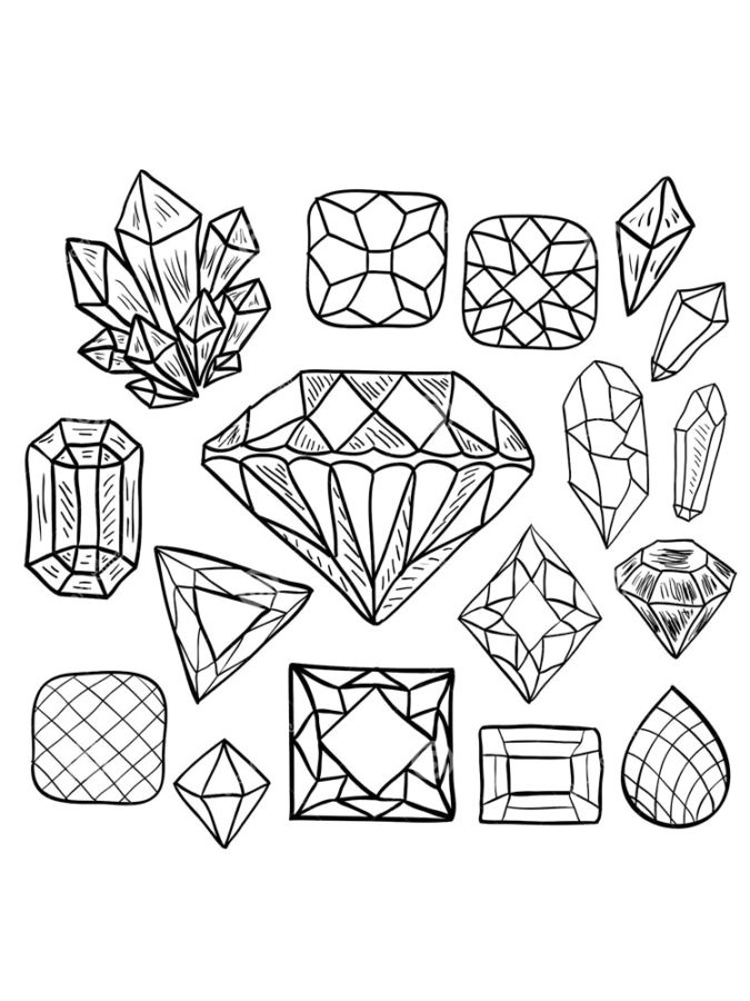 109 Sparkling Diamond Coloring Pages Printable 41