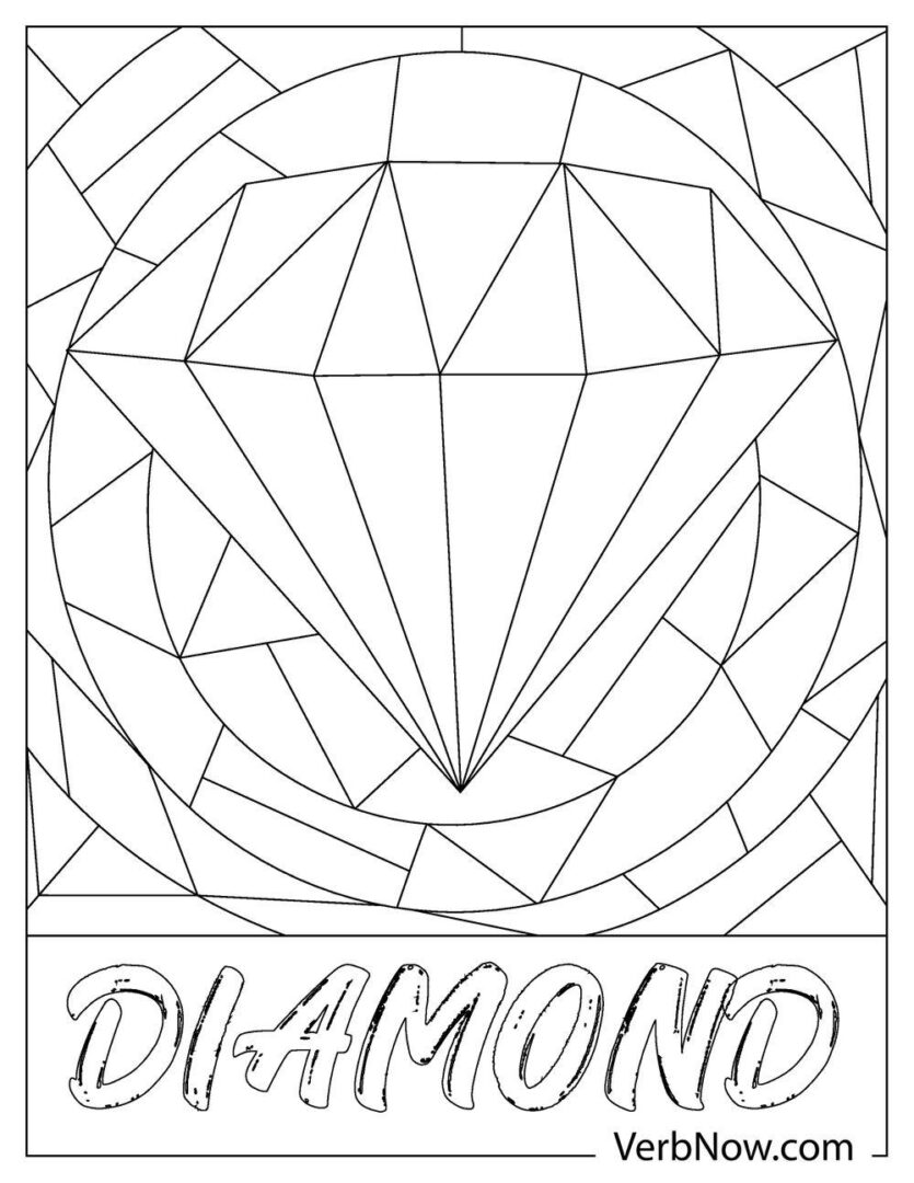 109 Sparkling Diamond Coloring Pages Printable 44