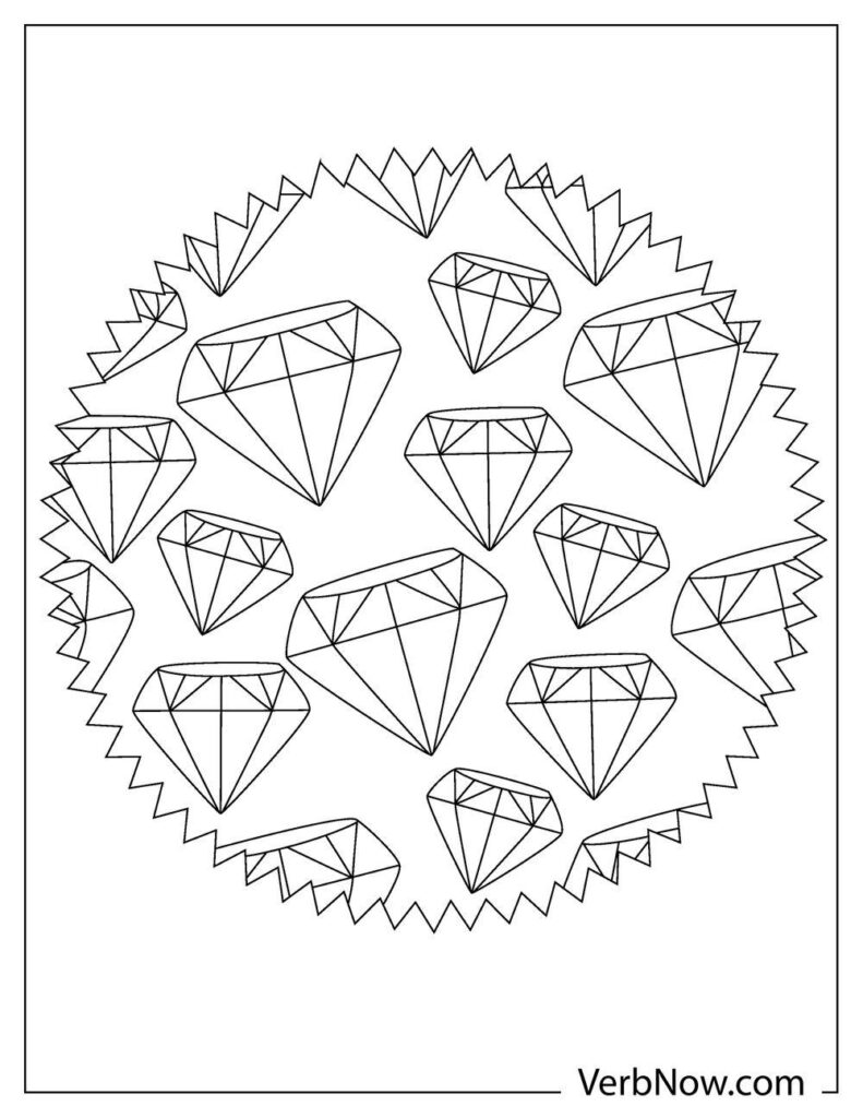 109 Sparkling Diamond Coloring Pages Printable 75