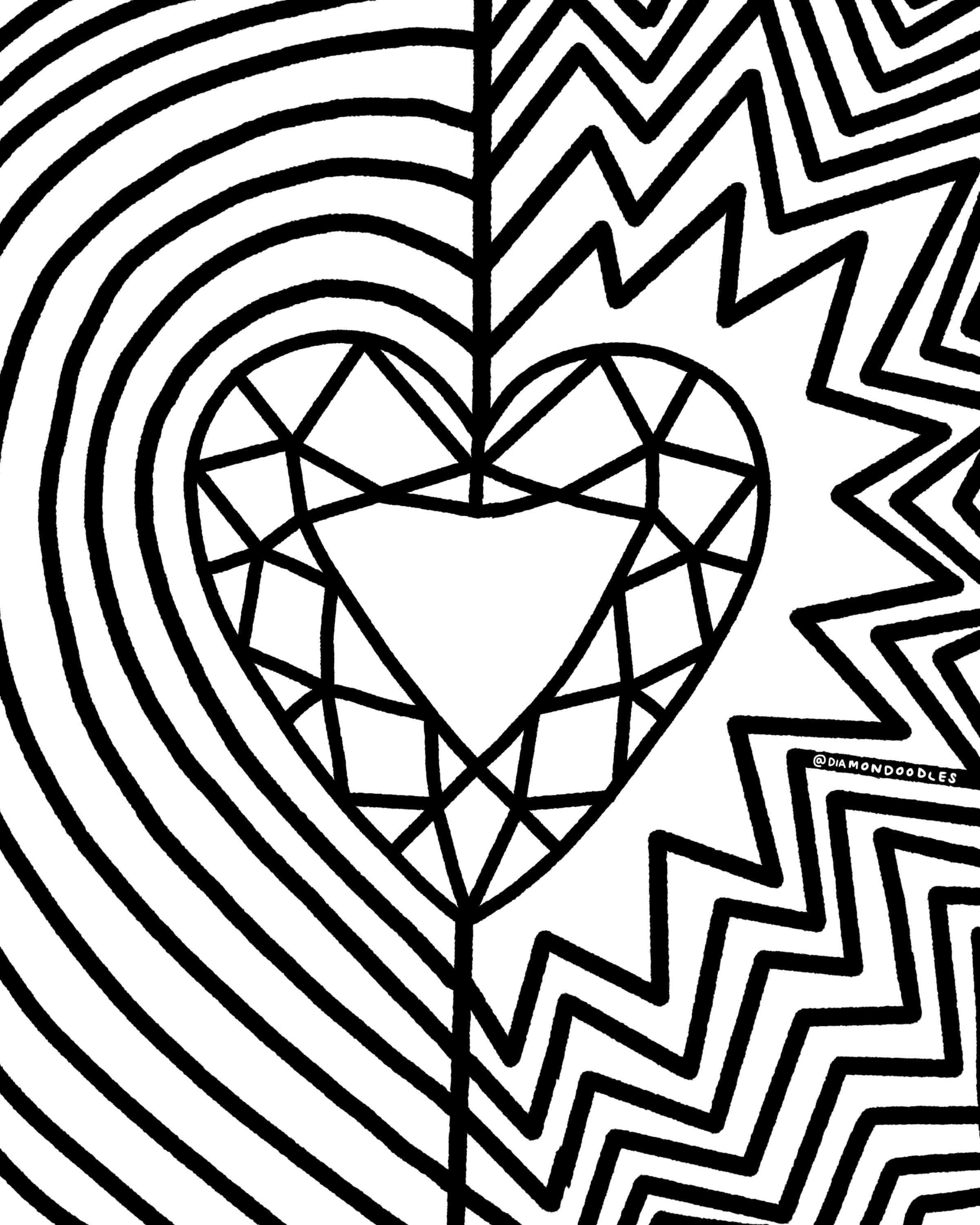 109 Sparkling Diamond Coloring Pages Printable 78